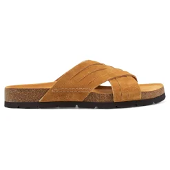 Clearance Earth Shoes Atlas Square Toe Slip-on Strappy Casual Sandals Brown