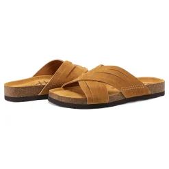 Clearance Earth Shoes Atlas Square Toe Slip-on Strappy Casual Sandals Brown