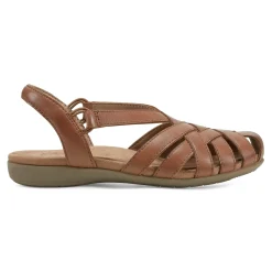 Hot Earth Shoes Berri Woven Casual Round Toe Slip-on Sandals Light Brown
