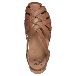 Hot Earth Shoes Berri Woven Casual Round Toe Slip-on Sandals Light Brown