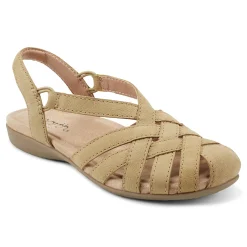 Outlet Earth Shoes Berri Woven Casual Round Toe Slip-on Sandals Light Green