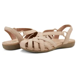 Discount Earth Shoes Berri Woven Casual Round Toe Slip-on Sandals Light Natural