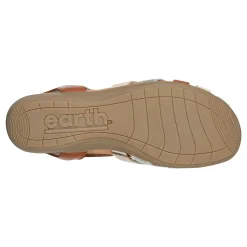 Discount Earth Shoes Berri Woven Casual Round Toe Slip-on Sandals Medium Brown