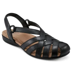 Sale Earth Shoes Berri Woven Casual Round Toe Slip-on Sandals Black