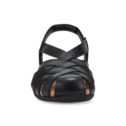 Sale Earth Shoes Berri Woven Casual Round Toe Slip-on Sandals Black