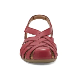 Online Earth Shoes Berri Woven Casual Round Toe Slip-on Sandals Medium Red