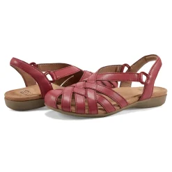 Online Earth Shoes Berri Woven Casual Round Toe Slip-on Sandals Medium Red