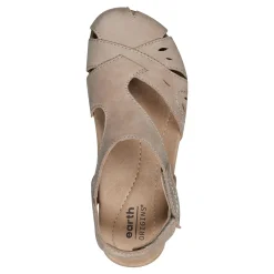 Clearance Earth Shoes Birdine Casual Round Toe Slip-on Sandals Ivory