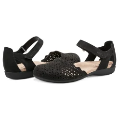 Discount Earth Shoes Bronnie Casual Slip-On Perforated Sandals Black