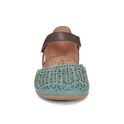 Sale Earth Shoes Bronnie Casual Slip-On Perforated Sandals Green/Brown