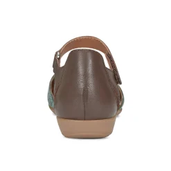 Sale Earth Shoes Bronnie Casual Slip-On Perforated Sandals Green/Brown