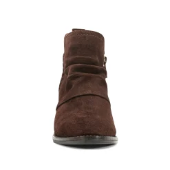 Earth Shoes Chandy Ruched Booties Dark Brown Suede