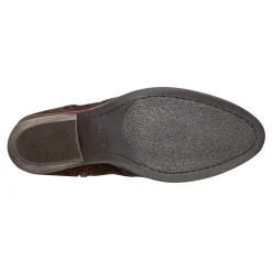 Earth Shoes Chandy Ruched Booties Dark Brown Suede