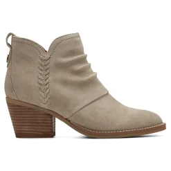 Discount Earth Shoes Chandy Ruched Booties Taupe Suede