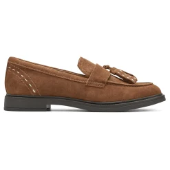 New Earth Shoes Deeana Tassel Loafers Natural Suede