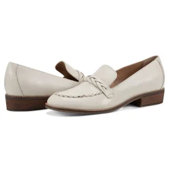 Hot Earth Shoes Edie Stacked Heel Casual Slip-on Loafers Ivory