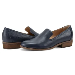 Online Earth Shoes Edna Round Toe Casual Slip-on Flat Loafers Dark Blue