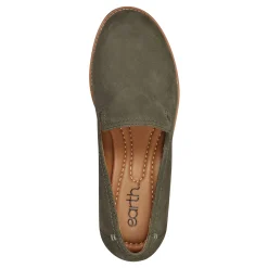 Earth Shoes Edna Round Toe Casual Slip-on Flat Loafers Medium Green