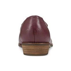 Outlet Earth Shoes Edna Round Toe Casual Slip-on Flat Loafers Dark Red