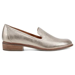 Hot Earth Shoes Edna Round Toe Casual Slip-on Flat Loafers Gold