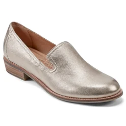 Hot Earth Shoes Edna Round Toe Casual Slip-on Flat Loafers Gold