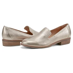 Hot Earth Shoes Edna Round Toe Casual Slip-on Flat Loafers Gold