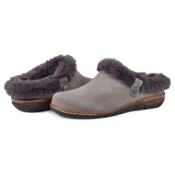 New Earth Shoes Elena Cold Weather Round Toe Casual Slip-on Clogs Medium Gray
