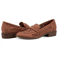 Online Earth Shoes Ella Round Toe Slip-on Casual Flat Loafers Light Natural