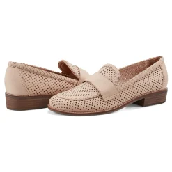 Sale Earth Shoes Evvie Casual Slip-On Perforated Loafers Ivory