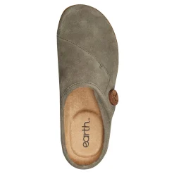 Outlet Earth Shoes Ezra Round Toe Casual Slip-on Flat Clogs Dark Green