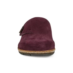 Best Earth Shoes Ezra Round Toe Casual Slip-on Flat Clogs Dark Red