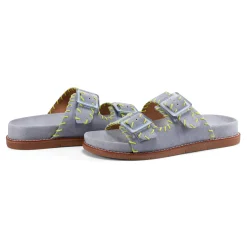 Discount Earth Shoes Fausto Round Toe Casual Flat Strappy Sandals Light Blue