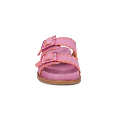 New Earth Shoes Fausto Round Toe Casual Flat Strappy Sandals Dark Pink