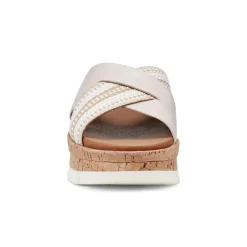 Clearance Earth Shoes Finale Casual Slip-On Wedge Platform Sandals Ivory
