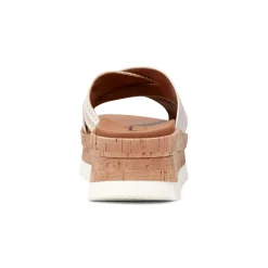 Clearance Earth Shoes Finale Casual Slip-On Wedge Platform Sandals Ivory