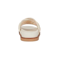 Discount Earth Shoes Flurry Round Toe Slip-on Flat Casual Sandals Ivory