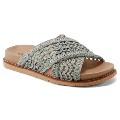 Online Earth Shoes Flurry Round Toe Slip-on Flat Casual Sandals Medium Blue