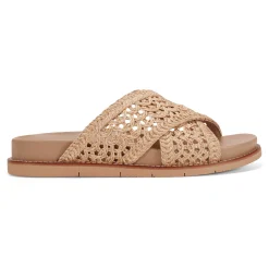 Discount Earth Shoes Flurry Round Toe Slip-on Flat Casual Sandals Medium Natural