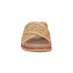 Discount Earth Shoes Flurry Round Toe Slip-on Flat Casual Sandals Medium Natural