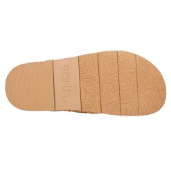 Discount Earth Shoes Flurry Round Toe Slip-on Flat Casual Sandals Medium Natural