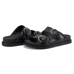 Earth Shoes Francii Round Toe Casual Slip-on Flat Sandals Black