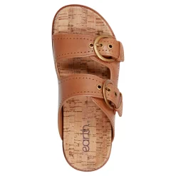 Sale Earth Shoes Francii Round Toe Casual Slip-on Flat Sandals Medium Natural