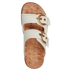 Hot Earth Shoes Francii Round Toe Casual Slip-on Flat Sandals Ivory