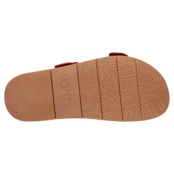 Outlet Earth Shoes Francii Round Toe Casual Slip-on Flat Sandals Red