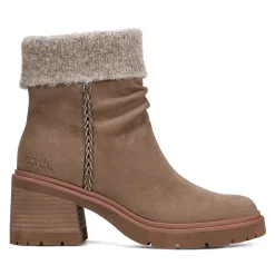 Clearance Earth Shoes Gresa Waterproof Block Heel Round Toe Casual Booties Taupe
