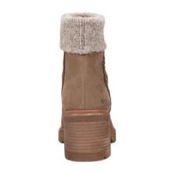 Clearance Earth Shoes Gresa Waterproof Block Heel Round Toe Casual Booties Taupe