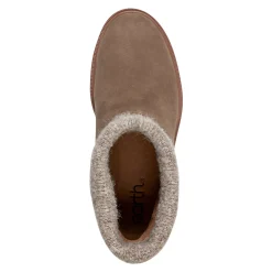 Clearance Earth Shoes Gresa Waterproof Block Heel Round Toe Casual Booties Taupe