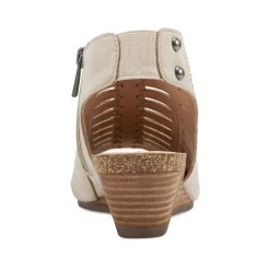 Discount Earth Shoes Hana Round Toe Laser Cut Dress Sandals Light Natural