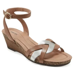 Outlet Earth Shoes Herly Woven Strappy Stacked Heel Dress Sandals Light Natural