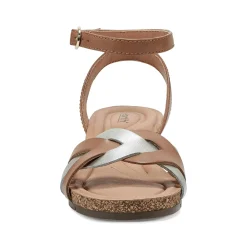 Outlet Earth Shoes Herly Woven Strappy Stacked Heel Dress Sandals Light Natural